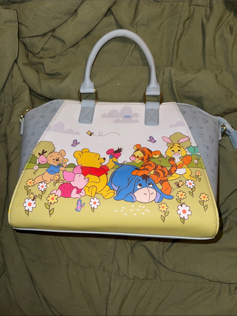 Loungefly Winnie the Pooh Pastel Yellow and White Character Satchel